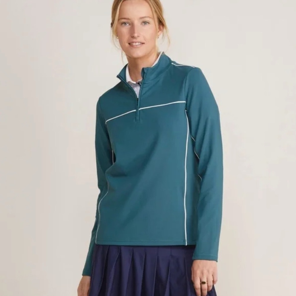 Vineyard Vines Women’s Golf Core 1/4 Zip Pullover Mallard Blue Size Large